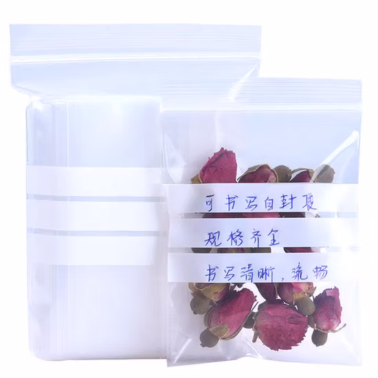 LDPE 書き込み可能ホワイトパネル再閉鎖可能なグリップシールバッグジップロックバッグ/ジッパーバッグ/ジップロックバッグ/ジップロックバッグ